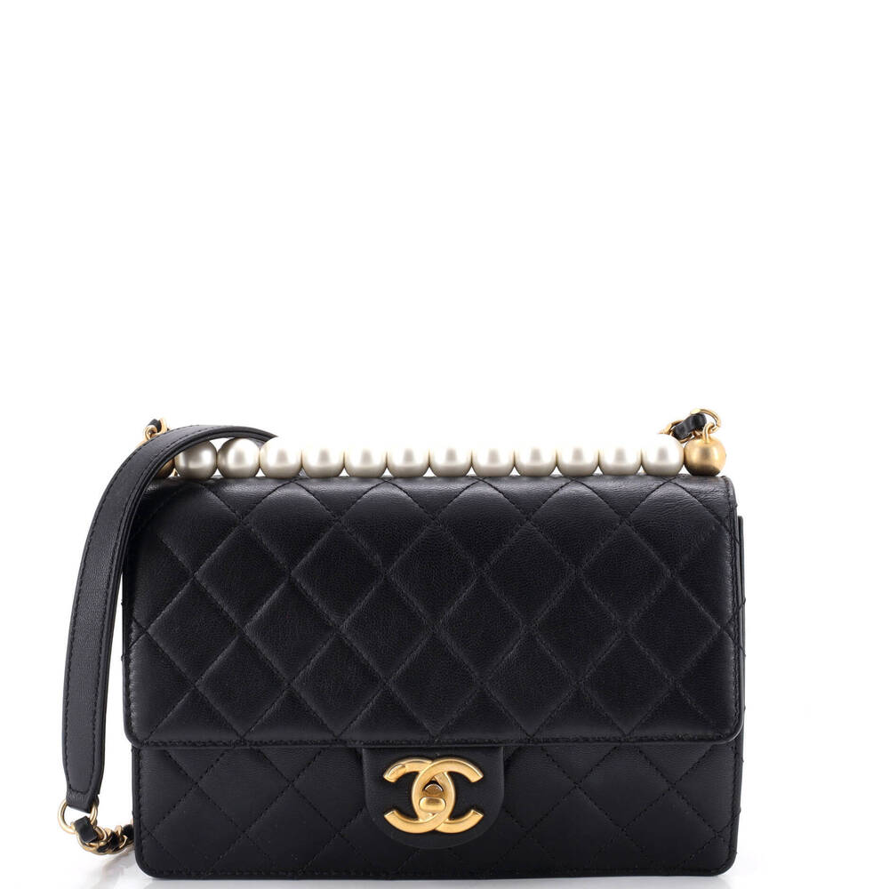 Chanel Small Chic Pearls Flap Bag Quilted Lambskin